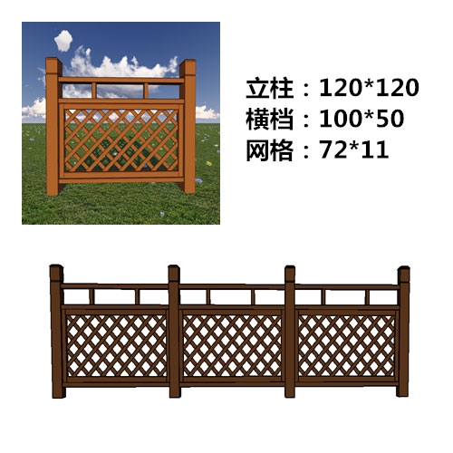 杭州塑木护栏厂家销售-塑木围栏尺寸示意图