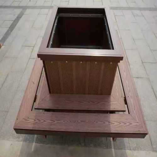 杭州塑木花池定制木塑花箱座椅施工