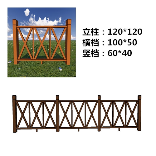 杭州塑木围栏厂家直销-塑木护栏材料尺寸组合