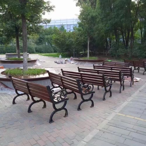 杭州社区休闲公园木塑公园椅销售案例